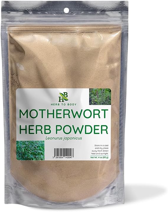 Herb To Body Motherwort Herb Powder 4oz, Wildcrafted Leonurus Cardiaca, Finely Ground Motherwort Powder for Herbal Tea, DIY Blends, and Traditional Botanical Preparations