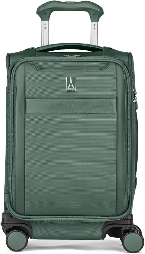 Travelpro VersaPack+ Softside Carry-On Luggage Suitcase, Green, 20-Inch | Lightweight & Expandable With 8 Spinner Wheels & Built-In TSA Lock for Men & Women Travelers