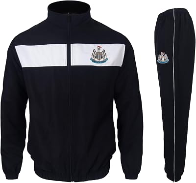 Newcastle United FC Official Gift Boys Tracksuit Set Black White 10-11 Years LB