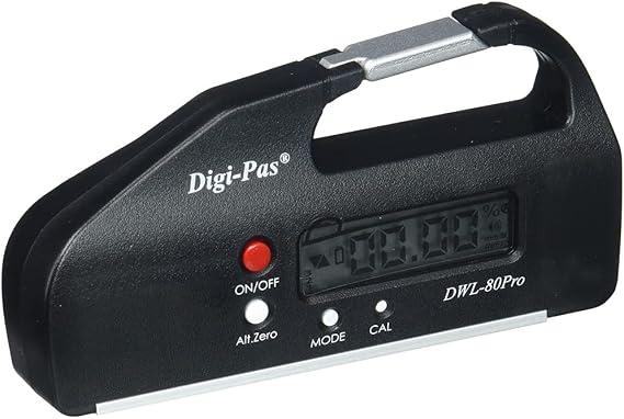 DigiPas DWL80PRO Pocket Size Digital Level, Electronic Angle Gauge, Protractor, Angle Finder, Bevel Gauge, 0.05 4 inch, Black