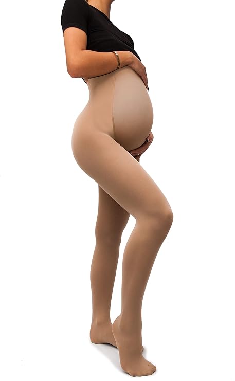 sofsy All-Day-Support Maternity Tights for Women - Italian Buttery-Soft & Breathable 50 Den Opaque Pregnancy Pantyhose