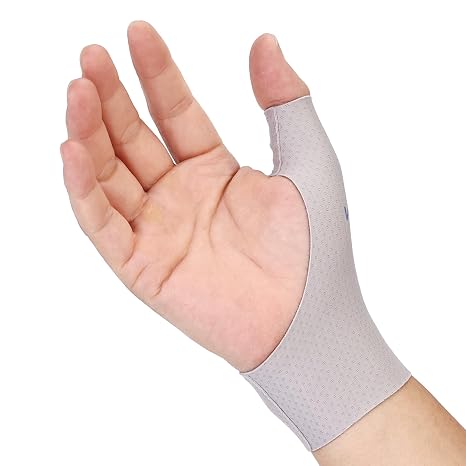 Thumb Wrist Brace Compression Sleeve (2 PCS) for Protector Support, Soft Elastic Fabric Thumb Spica Splint Glove Liner for Women and Men -Left or Right Hand (L,gt;7 Inch)
