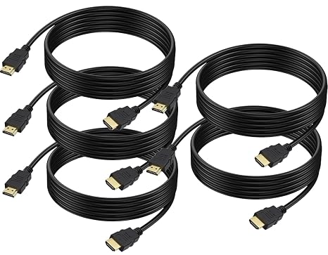 HDMI Cable 10 FT 5-Pack, Multipack 4K High Speed HDMI 2.0 Computer Cord 3D