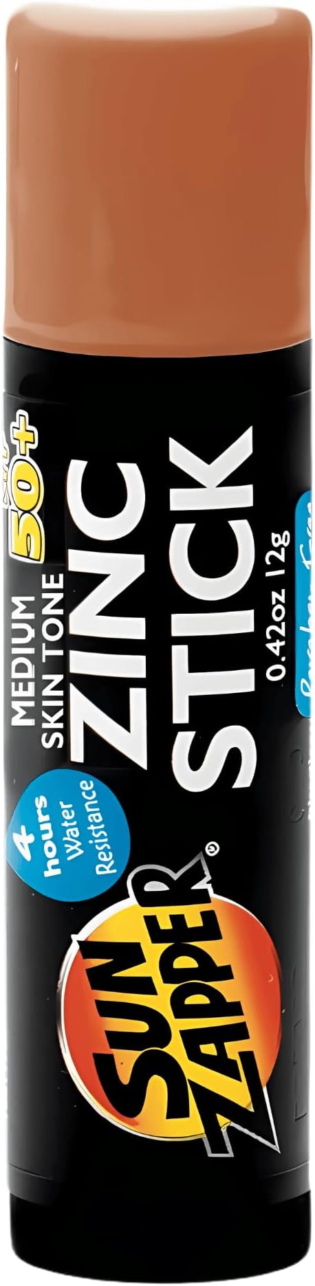 Sun Zapper Medium Skin Tone Original Zinc Stick SPF 50 + Zinc Oxide Mineral Sunblock Stick for Face - Tinted Sunblock for Legends with Darker Skin Tones, Made in Australia