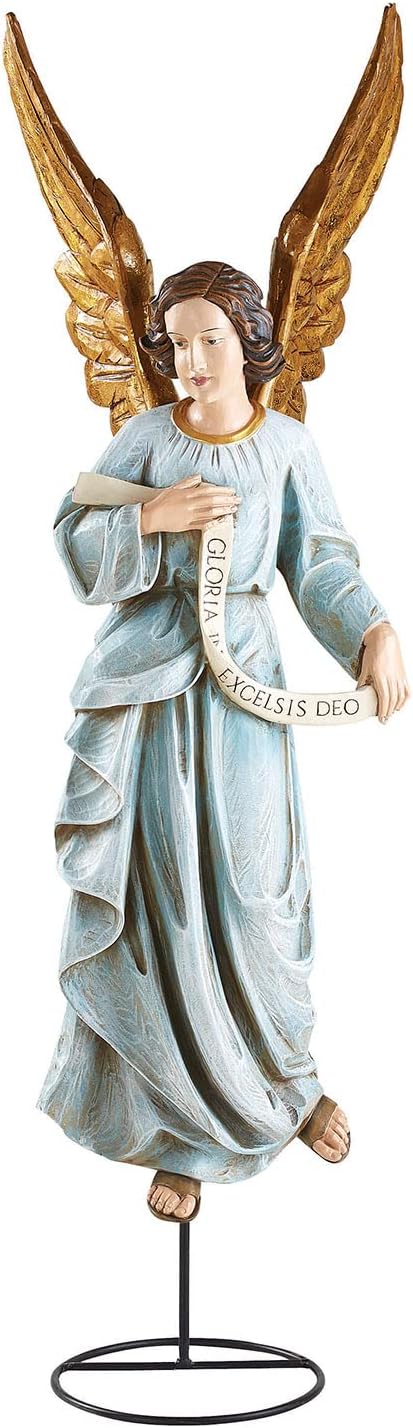 Avalon Gallery Nativity Figurines - Large Hand Crafted Indoor Nativity Set Figurine, 32-Inch, Gloria Angel
