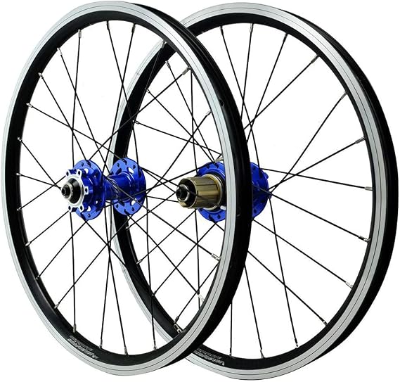 20 inch Bicycle Wheelset Alloy Rim (Disc/V Brake) Bike Wheel Double Wall Compatible 7/8/9/10/11 Speed Cassette for BMX Folding Bike