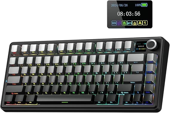 Aula F75 Max Mechanical RGB TKL Reaper Switch Wireless Macro Hot Swap Keyboard Grey