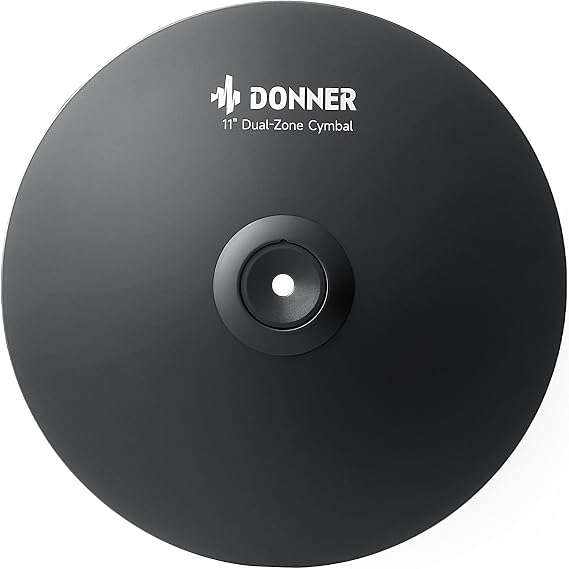 Donner Mute Cymbal for Electronic Drum Set, 11-inch Dual Zone Crash for Electric Drum Kit, 2 Zone E Cymbal for Digital Drum (CYB-11D)