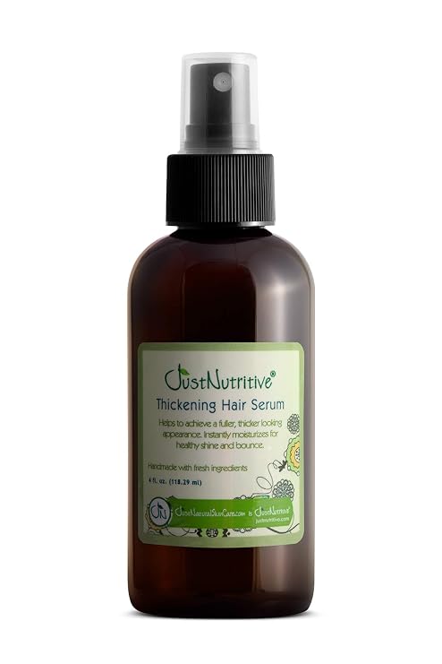 Thickening Hair Serum | Best Hair Serum For Thicker Hair | Healthier Hair | For Men And Women | Natural Ingredients | Just Nutritive | 4 fl oz