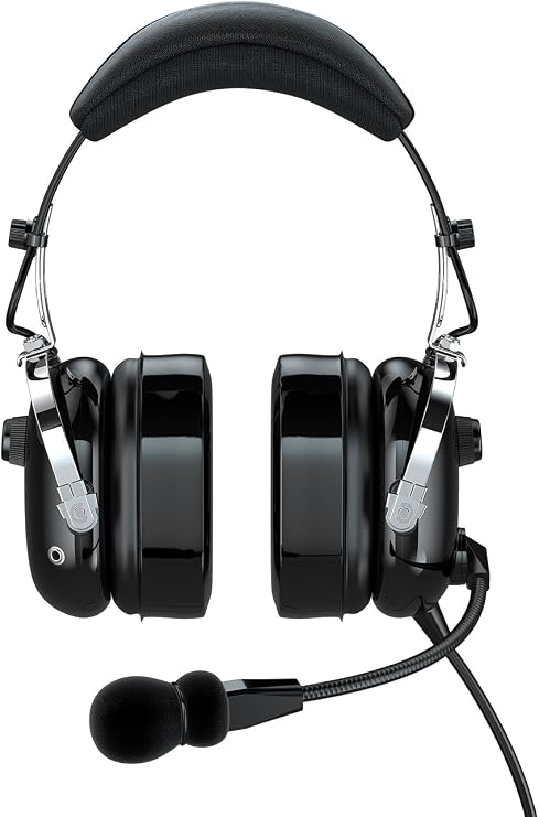 FARO G2-PNR Premium Pilot Aviation Headset with Mp3 Input (Adapters for aviation headset connectors, standard dual GA adapter universal support)-Black