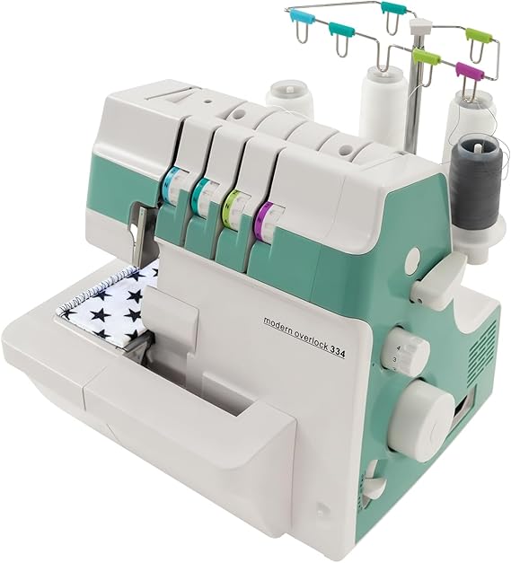 Electric Overlock Sewing Machine - 4/3/2 Thread Serger, Industrial Professional Serger with LED Light, 1200 Stitches, Metal Frame Overlock Machine for Garment Shop & Home Sewing