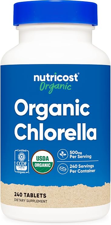 Nutricost Organic Chlorella 500mg, 240 Tablets - Gluten Free, Non-GMO