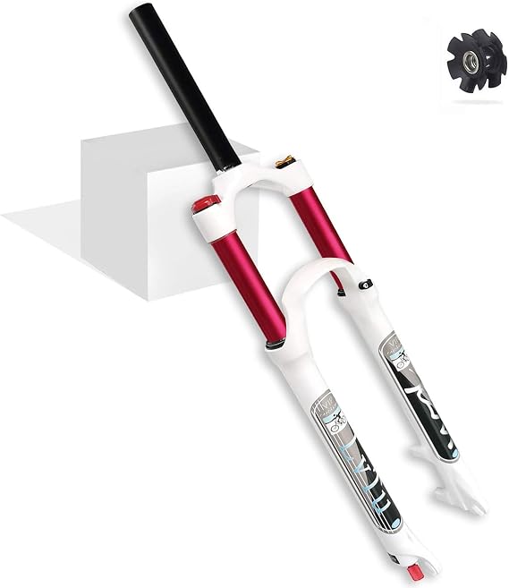 Air Front Fork 26 27.5 29 Inch, Magnesium Alloy Mountain Bike Suspension Fork Straight/Tapered Tube for 1.5-2.45" Tires