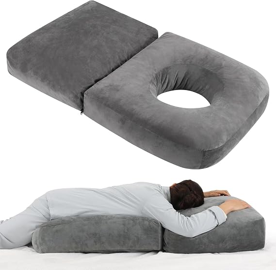 Pregnancy Pillow for Sleeping - Belly Support for Stomach Sleepers | Full Body Pregnancy Massage Pillow 45.3" with Removable Cover, Support for Back/Legs/Belly/HIPS for Pregnant Women(Grey)