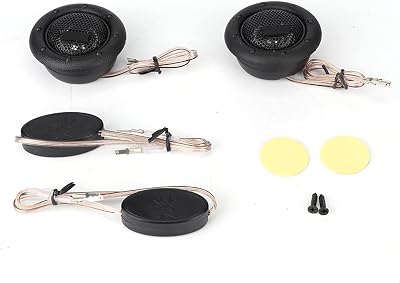 Qiilu Pair of 12V 150W Car Mini Super Audio Speaker Tweeter Loudspeaker Horn Plastic, Metal