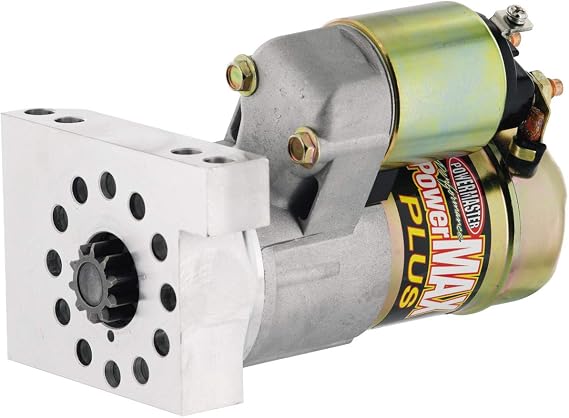 Powermaster Starter, PowerMAX Plus, 6.1:1 Gear Reduction, Natural, 153/168 Tooth Flywheel, Straight Bolt, Chevy V8, Each, 120 Amps