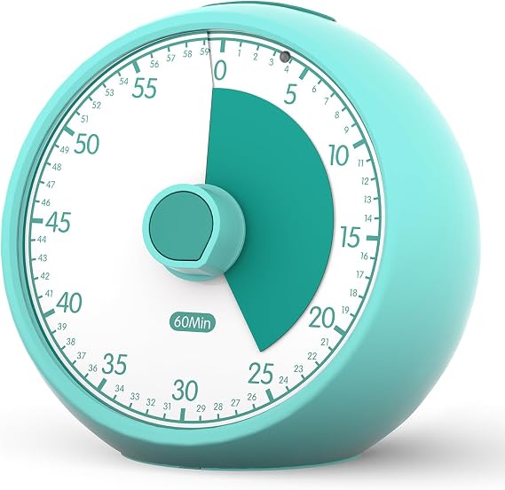 Visual Timer for Children - 60-Minute Countdown Timer Visual - Time Management Tool to Promote ADHD & Autism School & Nursery (Green)