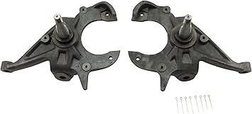 Belltech 2100 Spindle, 2 in Drop Spindle, Driver/Passenger Side, Iron, Black Paint, Compatible with GM/Isuzu, Kit