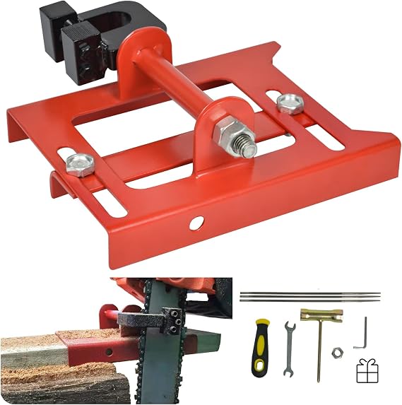 SurmountWay Chainsaw Mill Guide, Portable Vertical Lumber Cutting Guide, Timber Chainsaw Mill Attachment with Cutting Width 2"-6" for Lumber Sawmill Woodworkers and Builders (RED)