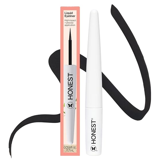 Honest Beauty Liquid Eyeliner, Hypoallergenic, Vegan, Black, 0.58 fl oz