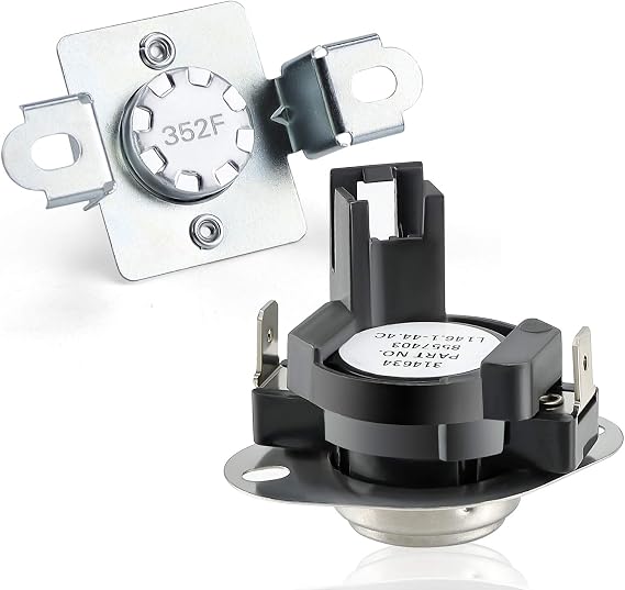 280148 Thermal Cut Off Kit Includes 8557403 Thermostat & 8318314 Thermal Fuse-Replaces 280148VP 1175772 AP3874047 PS991443 EAP991443 by AMI PARTS