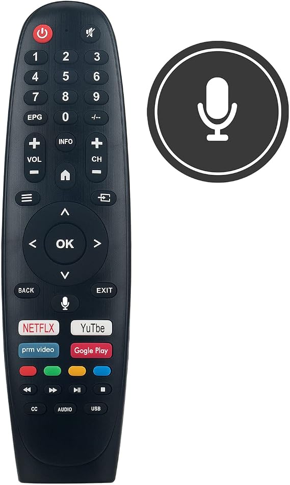 Allimity Replaced Voice Remote Control Fit for Caixun/BLAUPUNKT/Estar/SANSUI HD LED Smart TV with APPS:Netflix YouTube Prime-Video Google-Play EC40V2FA EC32V2HA EC32V1HA