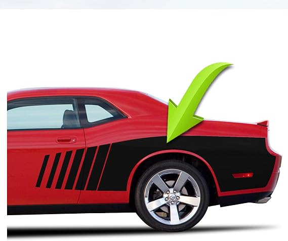 Cuda Billboard Side Stripe Racing Graphics Vinyl Decal Sticker Kit Stripe Compatible with Dodge Challenger Stripe Kit 2008 2009 2010 2011 2012 2013 2014 (Gloss Black)