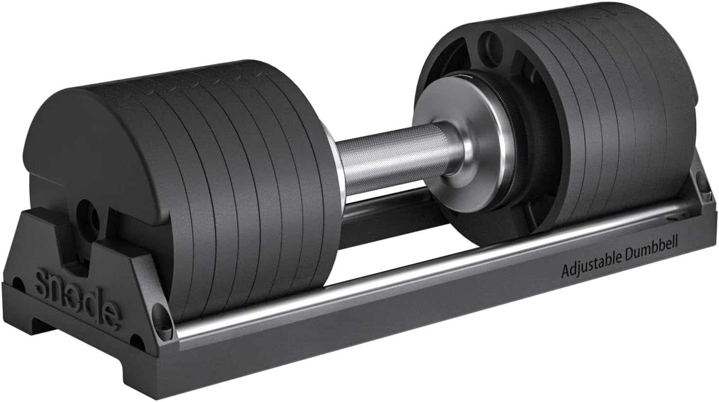 SNODE AD80 Cast Iron Adjustable Dumbbell 80lb, Iron Base, Anti-impact Design, Anti-Slip Handle, Antirust Matt Black Painting, 10 lb Increment