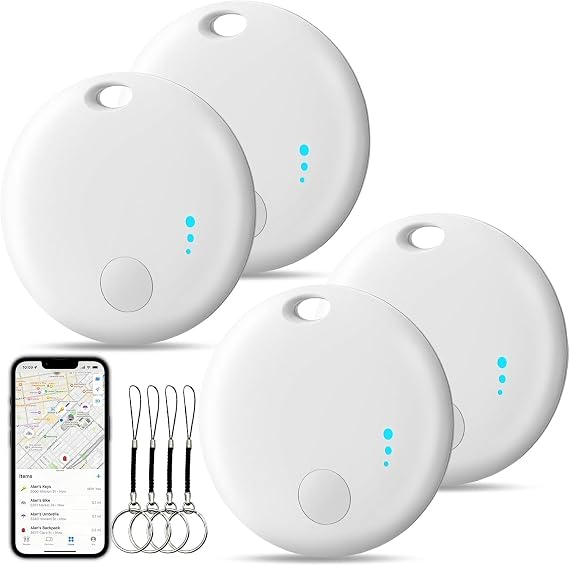 Smart Tag Tracker, 4pcs Smart Tracker Works with Apple Find My (iOS Only), Bluetooth Object Locators Tracker for Keys, Luggage, Backpack, Suitcases, Wallet