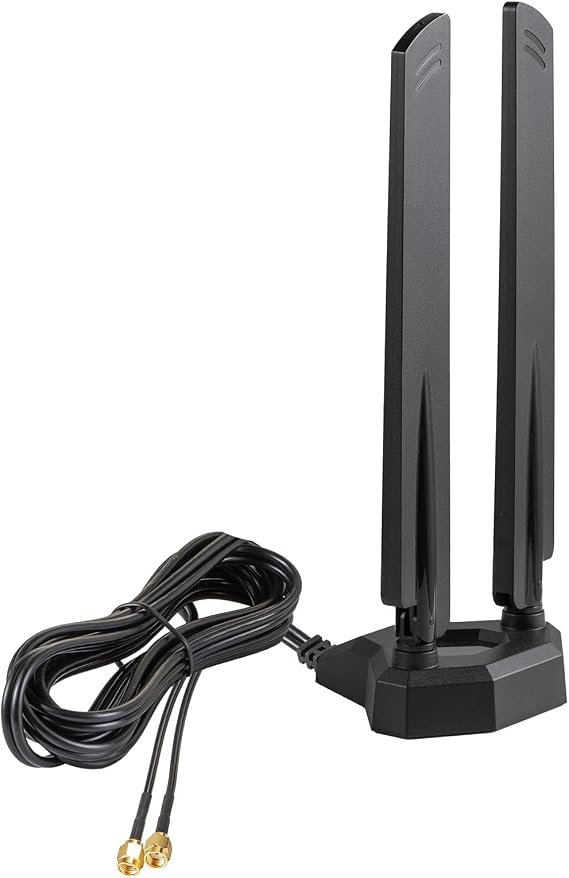WiFi 6 6E Tri-Band 2.4GHz 5 GHz 6GHz Magnetic Base RP-SMA Antenna Boosts Signal for PC Desktop Computer Bluetooth Card WiFi 6E Card Gaming Motherboard