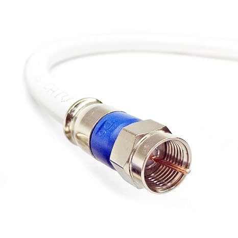 PHAT SATELLITE 2ft Solid Copper RG6 Jumper 3Ghz UL CM CL2 Rated in WALL Installation 75 Ohm RG6 Directv, Dish Network, Digital Cable Tv Antenna Video Cable Belden Purple Compression CONNECTORS INTL