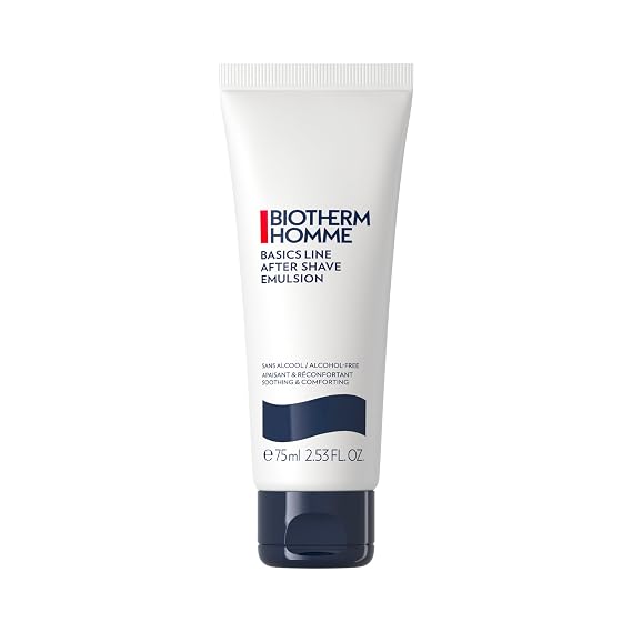 Biotherm Homme Basics Line After Shave Emulsion, a Soothing Alcohol-Free After-Shave Balm for Men with Normal to Dry Skin, Calms and Prevents Razor Burn and Shaving Irritation, 2.5 Fl. Oz.