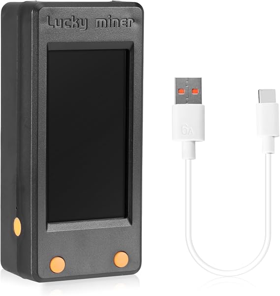 Lucky Miner LV02 BTC Solo-Miner Mining Bitcoin Miner ESP32-S3R8 WiFi mit 1.9 Display USB-C 250 KH/s Hashrate Support WiFi BLE Verbindung