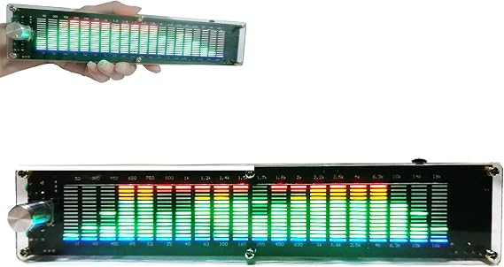 LED Audio Spectrum Analyzer, Music Spectrum Indicator with Digital Processor, 20 Segments/15 Levels for Home Office Studio Audio Music Enthusiasts