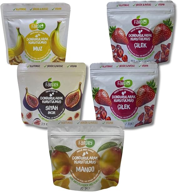Fair Dry Freeze Dried "Favorini Bul 5' li Paket" - Dondurularak Kurutulmuş, Katkısız, Meyve Kurusu
