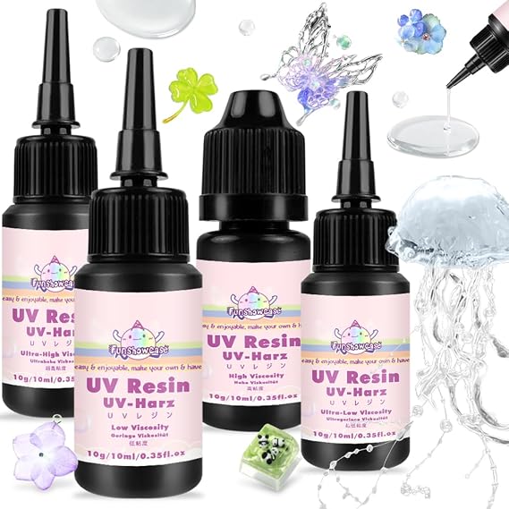 Clear UV Resin Hard Ultra High to Low Viscosity 4 Samples