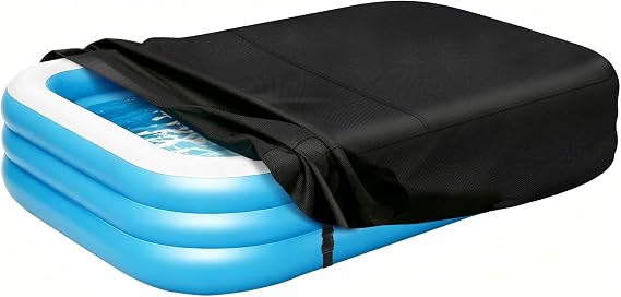 KJX Rectangle Inflatable Pool Cover Fits 120" L x 72" W Blow Up Pool Cover