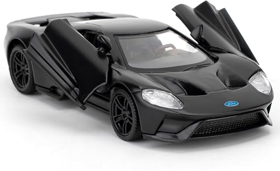 1/36 Toy Car Compatible with Ford Gt Supercar Model, Diecast Pull Back Model Vehicles for Kids Boys Girls Birthday Gift(Matt Black)