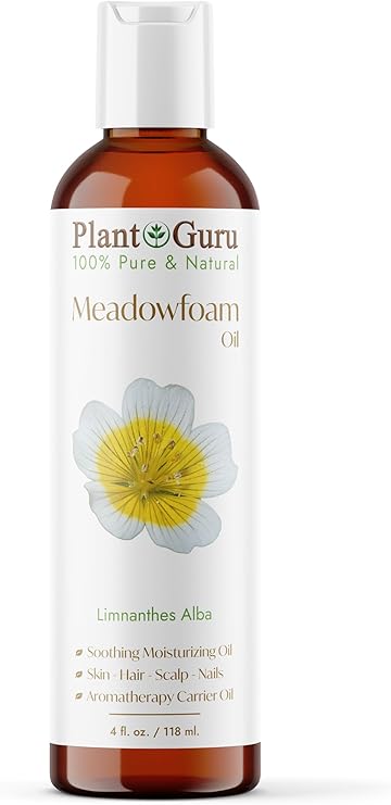 Meadowfoam Oil 4 fl. oz. Cold Pressed 100% Pure Natural Carrier Skin, Face, Body, and Hair Moisturizer. Ideal for DIY Creams, Lotions, and Lip Balms