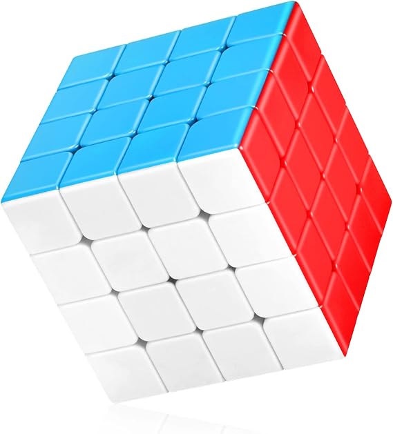 Speed Magic Cube 4x4 Stickerless, Smooth Magic Cube, Professional Puzzle Brain Teaser for Kids & Adults