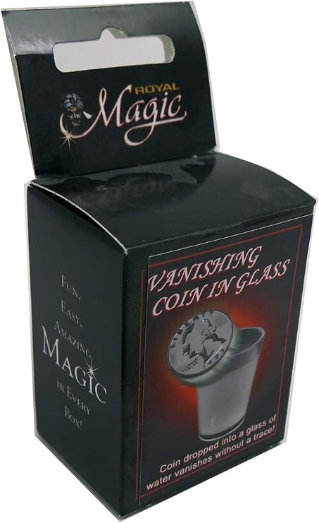 Royal Magic Vanishing Coin in Glass Magic Trick from Vanish a Coin with No Sleight of Hand.