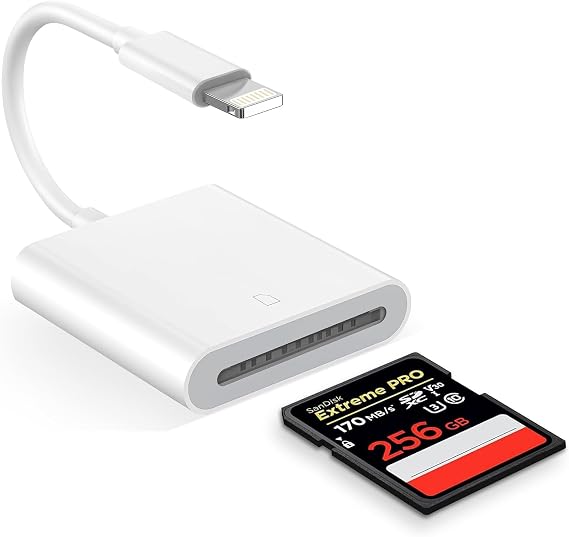 (Apple MFi Certified) Lightning to SD Card Camera Reader for iPhone,Trail Camera Viewer SD Memory Card Reader Adapter Compatible with iPhone 14/13/12/11/XS/XR/X/8/7/iPad,Plug and Play