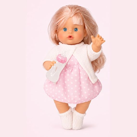Oyuncak 30 Cm Sesli Altını Islatan Boncuk Bebek Biberonlu Emzikli 12 Farklı Sesli Pilli Bebek