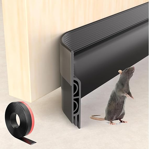 39" Black Under Door Draft Stopper for Exterior Doors,Door Sweep Sound Proofing for Bottom of Door,Door Soundproofing Noise Blocker,Under Door Gap Filler Soundproof Seal Strip