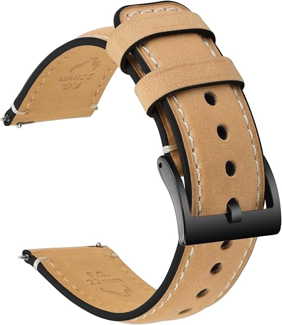 Fullmosa Watch Bands,18mm 20mm 22mm Quick Release Leather Watch Band Strap - Burnished Leather Watch Band Vintage Wristband