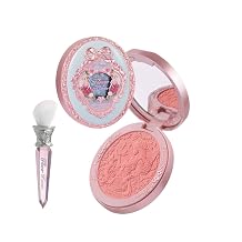 Flower Knows Midsummer Fairytales Velvet Embossed BlushShells Jewel Angled Blush Brush