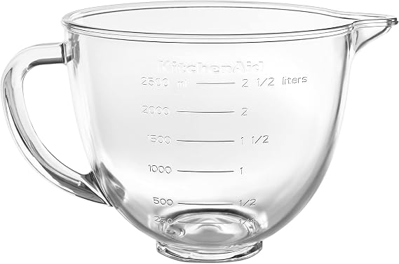 KitchenAid KSM35GB 3.5-Qt Glass Bowl for 3.5-Qt TIlt-Head Stand Mixers | Fits KitchenAid Artisan Mini 3.5 Quart Tilt-Head Stand Mixers, Dishwasher-safe, Comfortable Handle