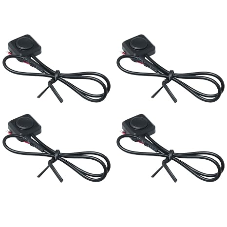 4PCS Black Momentary Switch Momentary Push Button ON Off Switch 12V 24V Surface Mount Mini Button Switch