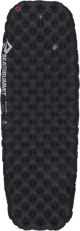 Sea to Summit - Ether Light XT Extreme Insulated Air Sleeping Mat - For Women - Thermolite - Pillow Lock System - Stuff Sack - For Cold Weather Backpacking - Black
