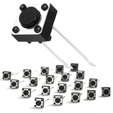 Chanzon Tactile Tact Push Button Switch 6x6 x4.3mm Micro Momentary Tact Switch 2 pin 20 pcs SPST Pushbutton Switches Dip Touch Switch for Breadboard Arduino PCB Electronic Circuit Board
